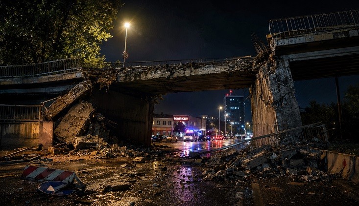 СЕ УРНА МОСТ, СООБРАЌАЈОТ ЦЕЛОСНО ВО ПРЕКИН