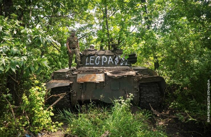 Германски тенк „Леопард“ на украинскиот фронт