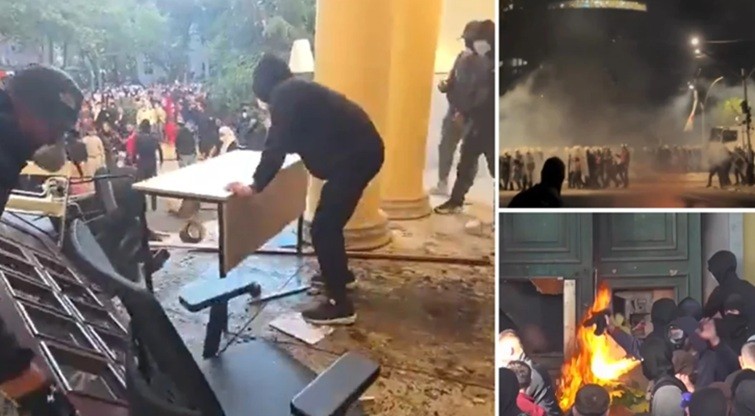 ХАОСОТ ВО ТИРАНА ЕСКАЛИРА: ФРЛААТ ЛУЃЕ ВО РЕКА, 156 ПОВРЕДЕНИ, ЗГРАДАТА НА ВЛАДАТА УНИШТЕНА (ВИДЕО)