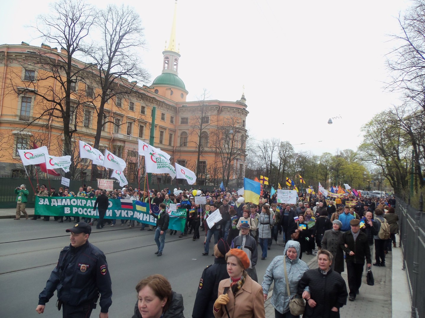 Антивоени протести на партијата Јаблоко во Санкт Петербург во 2014 година.