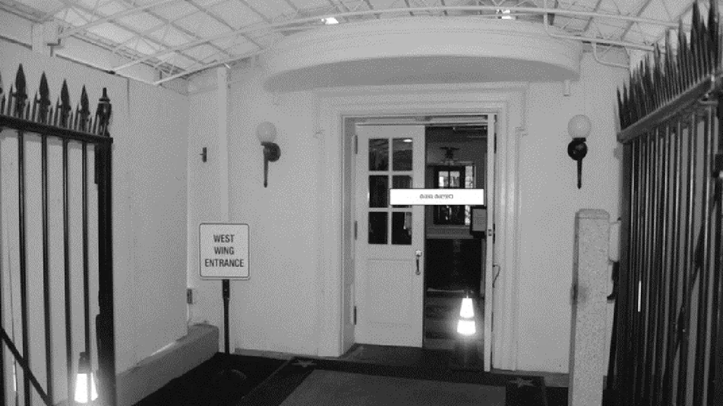 Фотографија од областа каде што беше откриен кокаинот во Белата куќа на 2 јули 2023 година. (Тајна служба на САД)