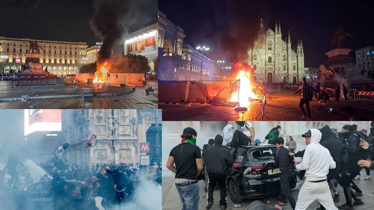 (ВИДЕО) ГОРИ И ИТАЛИЈА? Протест во Милано, судири кај Дуомо повредени полицајци и демонстранти!
