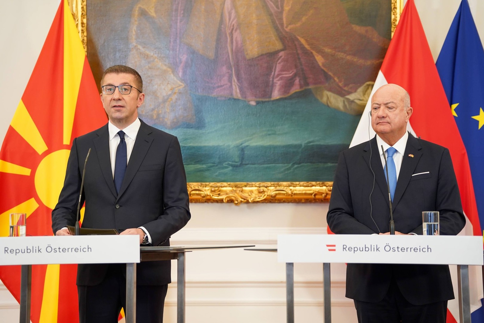 Прес конференција на премиерот Христијан Мицкоски со&nbsp;Австрискиот канцелар Кристијан Штокер&nbsp;