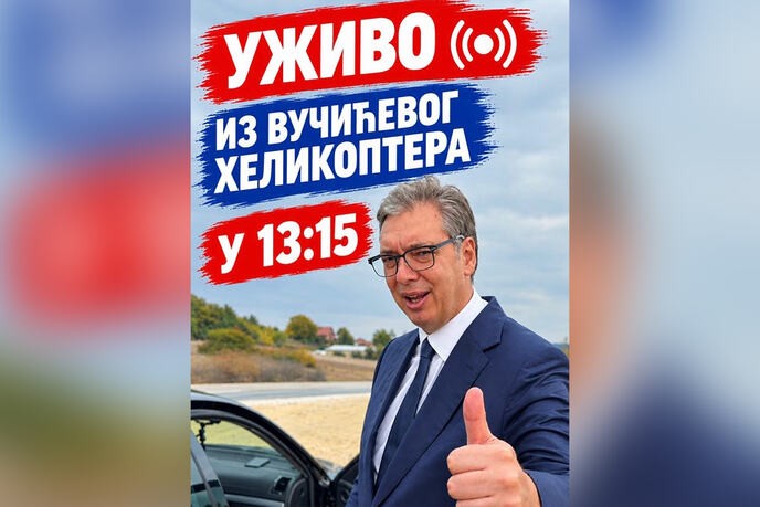 ВО ЖИВО ОД ХЕЛИКОПТЕРОТ НА ВУЧИЌ ВО 13:15 ЧАСОТ! Ја сврте играта, па од лагата на блокадерите направи хит-шега и порача: Се гледаме на ТикТок и Инстаграм (ФОТО)