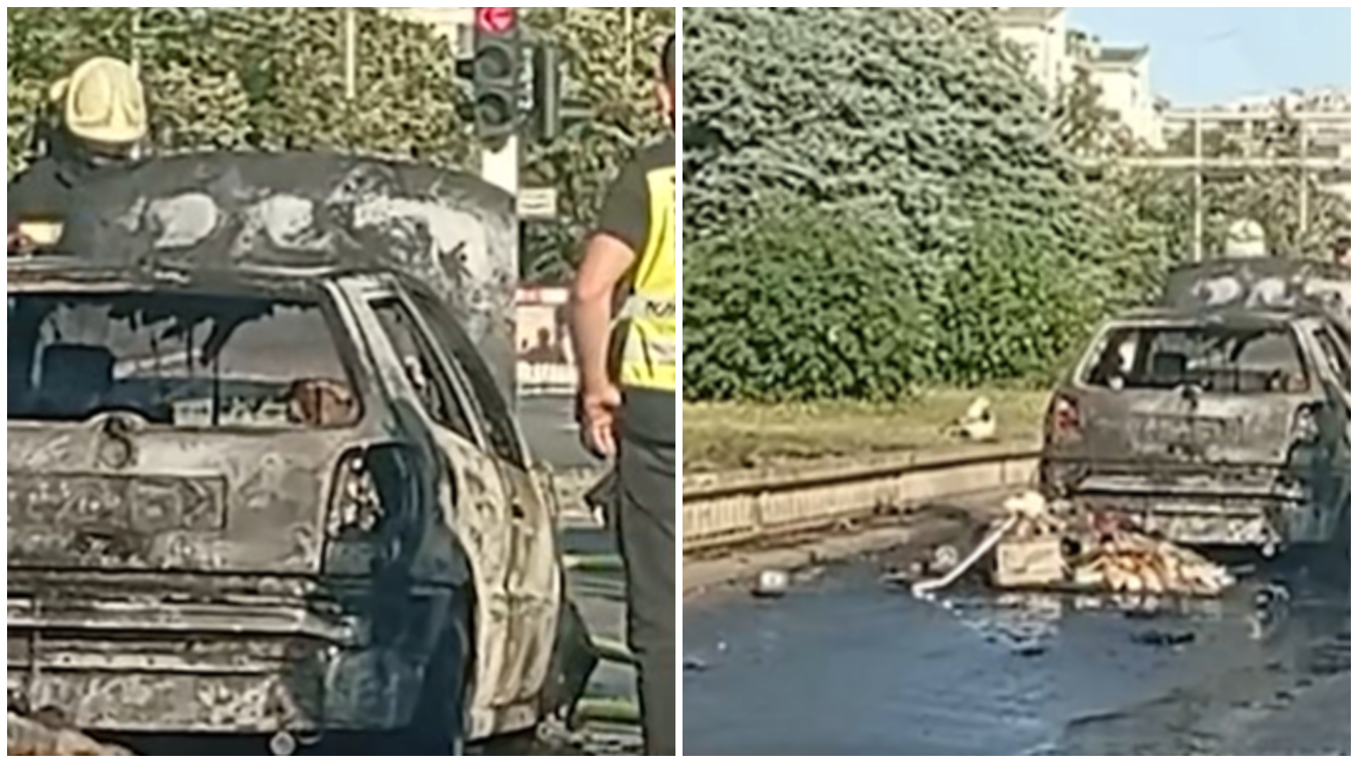 Драма во Аеродром: Автомобил се запали додека бил во движење