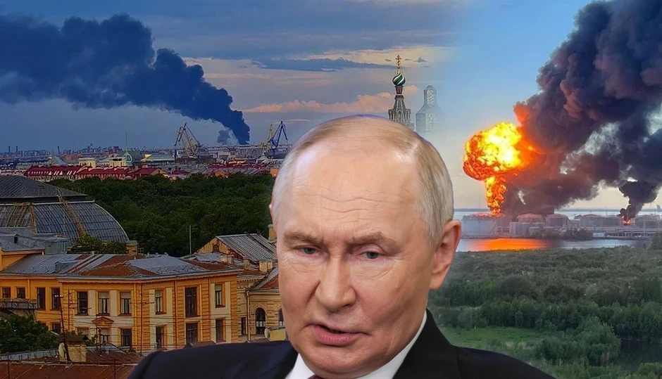(ВИДЕО) РОДНИОТ ГРАД НА ПУТИН ВО ПЛАМЕН! Одекнуваат морничави експлозии, густиот чад ја прекрил глетката – објавени првите снимки од жестокиот напад!