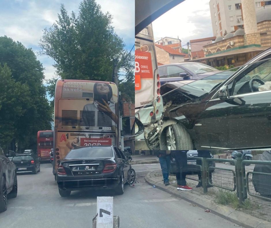 СООБРАЌАЈКА КАЈ ЧАИРЧАНКА: Судир меѓу „Мерцедес“ и автобус на ЈСП